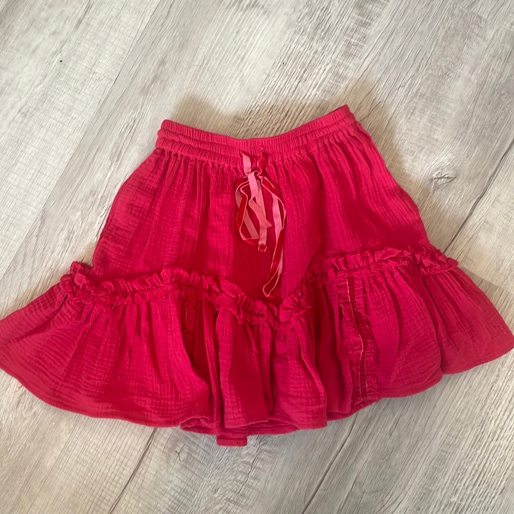 Hot pink ruffled skirt